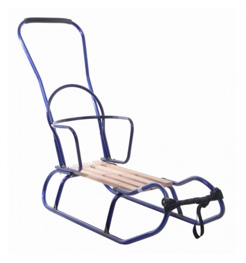 Sanki z oparciem i pchaczem Kubuś | Niebieskie